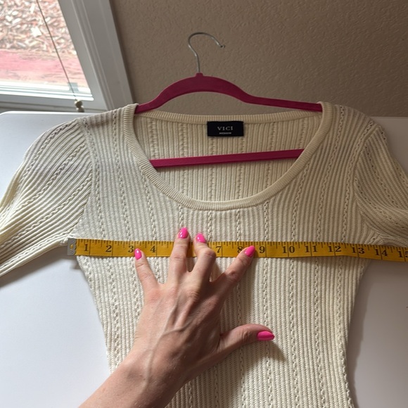 VICI Cream Ribbed Knit Bodysuit - Picture 6 of 9
